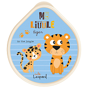 "Сафари" Ланч-бокс "Тигренок и леопард" 13,5х4,5см с крышкой, цв.светло-бежевый