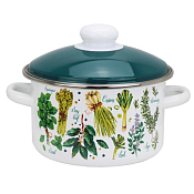 "Пряные травы" Кастрюля эмалированная 4л