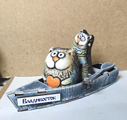 Фигурка "Коты в лодке. Владивосток"