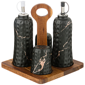 "Мрамор" Набор для специй 4пр. цв.черный