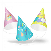 Набор колпаков "Праздничные" 6шт, цв.в ассорт.