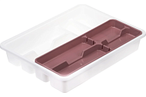 Лоток для столовых приборов 2-х уровневый 31х40х7см, цв.ягодный