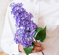 Цветок искусственный "Сирень", h 70см, цв.сиреневый