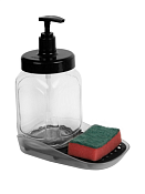 "Krita" Диспенсер для моющих средств с подставкой 0,72л 22,1х18,1х10,9см, цв.черный