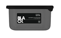 "Black" Контейнер пластик 0,4л квадрат. 10,5х10,5х5,5см, цв.черный