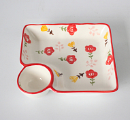 "Лето" Менажница 19х19х4,5см, цв.красный