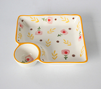 "Лето" Менажница 19х19х4,5см, цв.желтый