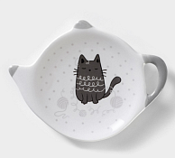 Подставка под чайный пакетик "Уютные коты" 12x9см