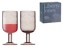 "Liberty Jones" Набор бокалов для вина "Flowi" 2шт. 410мл, цв.розовый