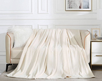 Плед Cleo "Coletta" 180х200см, велсофт, цв.молочный