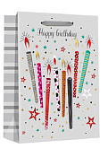 Пакет бумажный "Happy Birthday" 23х18х10см ВЭД