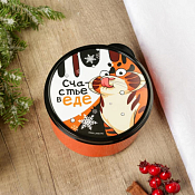 Ланч-бокс "Счастье в еде" 0,85л, цв.оранжевый