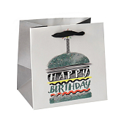 Пакет бумажный "Happy Birthday" 15х15х12см