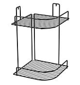 "FORA" Полка для ванной, угловая "Макс" 22х22х35см, 2 секции, цв.черный