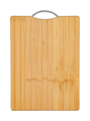 Доска разделочная 38x28x1,8, бамбук, прямоуг. с метал. ручкой