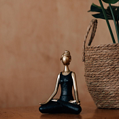 Фигурка "Йога Бирма" 13,5х9х19,5см, цв.черно-золотой