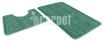 SHAHINTEX АКТИВ Набор ковриков для ванной 50х80см, 50х40см, цв.зеленый
