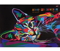 Альбом для рисования "Разноцветный котик" А4, 40л