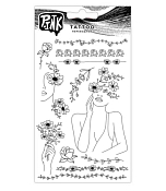 Наклейки-тату переводные "Девушка с цветами" 11х22см