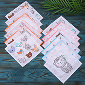 Набор детских носовых платков 12шт., 18х18см