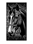 Полотенце махровое "Арабский скакун" 50х90см, пл.420