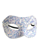 Маска карнавальная с пайетками 10,5х17,5см цв.белый
