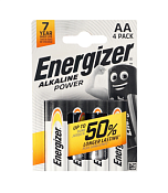 ENERGIZER ALKALINE POWER Набор батареек пальчик. АА LR06 4BL, 4шт.