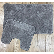 "ZALEL"SOPHISTICATED" Набор ковриков для ванной 60х100см; 50х60см, цв.серый