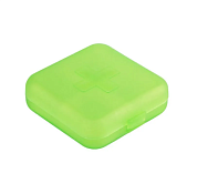 Таблетница 4 секции, 6,5х6,5х2,1см, в ассорт.