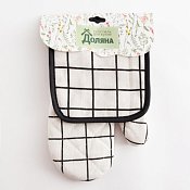 Набор прихватов 2пр. "Клетка" цв.белый