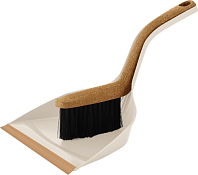 Набор "Wood" щетка-сметка с совком с длин.ручкой, 37х24х21см, цв.сливочный, бук