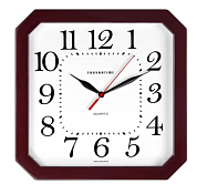 Часы настенные "Квадро" 29х29см, цв.бордовый