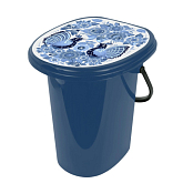 Ведро-туалет "Smart Solution" 20л, цв.темно-синий, гжель