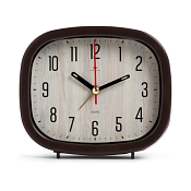 Будильник "Эко стиль" 12,5х10,5см, цв.темно-коричневый