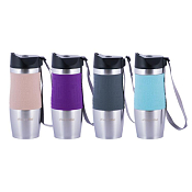 Термокружка с ручкой 380мл, 4цв.