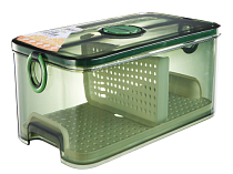 Контейнер с разделителем пластик 6л прям. 32,4х17,1х15,8см, цв.зеленый