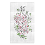 Полотенце кухонное "Кобра в цветах" 35х60см