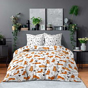 "BRAVO" Комплект постельного белья "Котойога" 1,5сп, 70х70см, поплин