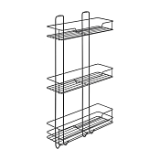 Полка для ванной "Лофт" с крючками 35х11х63,8см, 3 секции, цв.черный