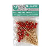 Шпажки для канапе "Сердце" бамбук, 50шт. 12см