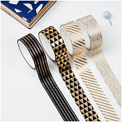 Набор декоративного скотча "Golden shine" 4шт. 1,5смх3м, в ассорт.