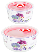 "Лаванда" Набор салатников с крышками 2шт. 560мл; 260мл.