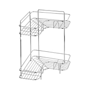 "CORSA" Полка для ванной, угловая, 2 секции 35х28х28см, цв.хром