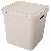 Корзина для хранения "Luxe" с крышкой 18л, 28,6х28,6х28,6см, цв.бежевый
