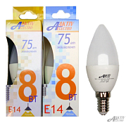 AKTIV ELECTRO Лампа светодиодная свеча LED-А Regular 8Вт Е14 3000К