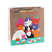 Пакет бумажный "Замуррчательного Дня Рождения!" 25х25х11см