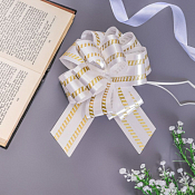 Бант-шар 20,5х7см, цв.белый