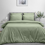 "Волшебная ночь" Комплект постельного белья "Smoke Green" семейны, 70х70см страйп