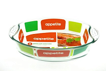 "Appetite"  Форма стеклянная 30х21х6 см овальная 2,0л