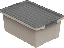 COMPACT Контейнер для хранения с крышкой 13л, 39,5х27,5х18см, цв.капучино